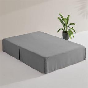 img 3 attached to SONIVE Premium Solid Bed Skirt with Pleated Dust Ruffle - 15-Inch Drop - Wrap Around - Easy to Install - Shrink-Free and Fade-Resistant - Grey - Queen Size