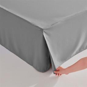img 2 attached to SONIVE Premium Solid Bed Skirt with Pleated Dust Ruffle - 15-Inch Drop - Wrap Around - Easy to Install - Shrink-Free and Fade-Resistant - Grey - Queen Size