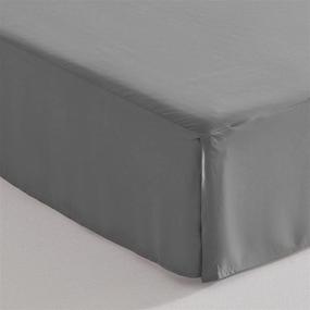 img 4 attached to SONIVE Premium Solid Bed Skirt with Pleated Dust Ruffle - 15-Inch Drop - Wrap Around - Easy to Install - Shrink-Free and Fade-Resistant - Grey - Queen Size