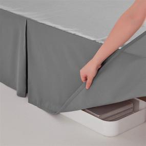 img 1 attached to SONIVE Premium Solid Bed Skirt with Pleated Dust Ruffle - 15-Inch Drop - Wrap Around - Easy to Install - Shrink-Free and Fade-Resistant - Grey - Queen Size