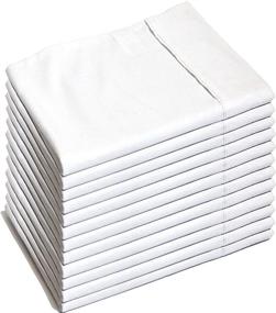 img 4 attached to Premium Quality Glarea Microfiber Pillow Cases - Bulk Pack of 12, White, Standard Queen Size