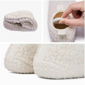 img 2 attached to 🏠 Cozy and Stylish Okilol Kids House Slippers with Curly Fur – Easy Slip On Shoes