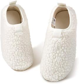 img 4 attached to 🏠 Cozy and Stylish Okilol Kids House Slippers with Curly Fur – Easy Slip On Shoes