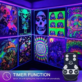 img 1 attached to 🎉 Onforu Black Light LED Strips Kit - 16.4ft Flexible Lighting | Remote, 5 Modes, and Timer | Ideal for Fluorescent Party Halloween Decorations