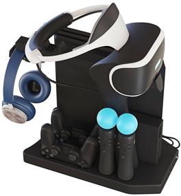 img 2 attached to 🎮 Skywin PSVR Charging Display Stand: Showcase, Cool, Charge, and Display Your PS4 VR - PlayStation 4 Vertical Stand, Fan, Controller Charger, and Hub