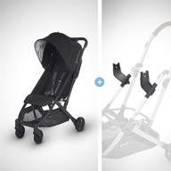 👶 uppababy minu stroller + mesa adapter - jake: stylish black melange design with carbon and black leather accents logo
