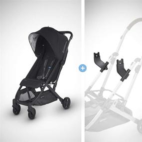 img 4 attached to 👶 UPPAbaby MINU Stroller + MESA Adapter - Jake: Stylish Black Melange Design with Carbon and Black Leather Accents