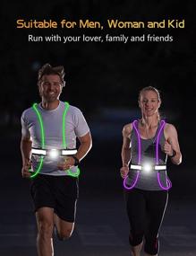 img 3 attached to 🏃 Olook Rechargeable Running Light Vest for Runners - Multicolor LED Reflective Vest with Enhanced Non-Slip & Adjustable Lighting Tube, Front Headlight for Cycling - Safty Light Vest