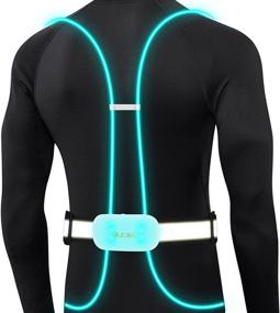 img 4 attached to 🏃 Olook Rechargeable Running Light Vest for Runners - Multicolor LED Reflective Vest with Enhanced Non-Slip & Adjustable Lighting Tube, Front Headlight for Cycling - Safty Light Vest