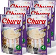 inaba churu cat treats, grain-free creamy purée with vitamin e & taurine, chicken with shrimp flavor, 0.5oz tubes, 24-pack (4 per pack) logo