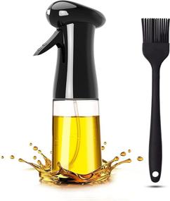 img 4 attached to 🍶 Aitsite Olive Oil Sprayer Mist with Brush – Convenient Kitchen Cooking and Grilling Spray Bottle, 7.1oz Capacity, Black