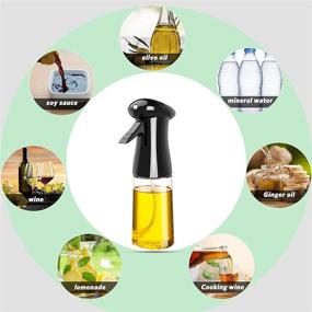 img 1 attached to 🍶 Aitsite Olive Oil Sprayer Mist with Brush – Convenient Kitchen Cooking and Grilling Spray Bottle, 7.1oz Capacity, Black