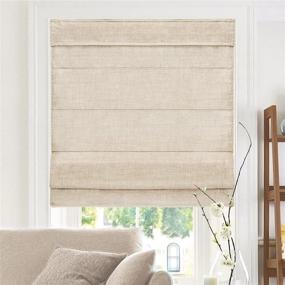 img 4 attached to 🪟 CHICOLOGY Roman Window Shades - Room Darkening and Privacy - 23"W x 64"H - Belgian Flax - Light Filtering Window Treatments