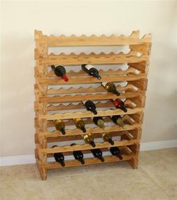 img 1 attached to 🍷 Stackable Bamboo Wine Rack for 18 Bottles by Oceanstar