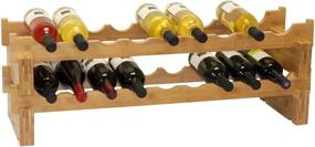 img 4 attached to 🍷 Stackable Bamboo Wine Rack for 18 Bottles by Oceanstar