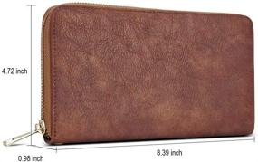 img 1 attached to 👜 CLUCI Women's Large Capacity Leather Wallet: Designer Zipper Around Card Clutch & Phone Wristlet in Two-tone Brown