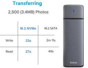 img 2 attached to Адаптер для корпуса SSD M.2 NVME NGFF без инструментов: чип RTL9210B, USB C 3.1 Gen 2 10Gbps NVME, 6Gbps SATA PCIe M-Key(B+M Key), поддержка UASP Trim, размер SSD 2230/2242/2260/2280.