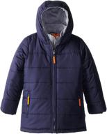 🧥 stay warm and stylish: rothschild little boys' puffer jacket logo