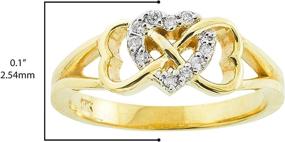 img 2 attached to 💍 10k Yellow Gold Triple Heart Diamond Infinity Ring