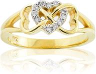 💍 10k yellow gold triple heart diamond infinity ring logo