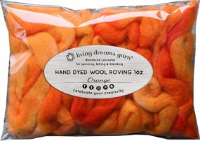 img 3 attached to 🧶 Hand Dyed Wool Roving: BFL Combed Top, Super Soft and Pre-Drafted for Easy Hand Spinning. Artisan Craft Fiber Perfect for Felting, Weaving, Wall Hangings, and Embellishments. 1 Ounce - Vibrant Orange Color.
