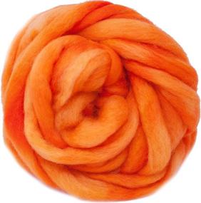 img 4 attached to 🧶 Hand Dyed Wool Roving: BFL Combed Top, Super Soft and Pre-Drafted for Easy Hand Spinning. Artisan Craft Fiber Perfect for Felting, Weaving, Wall Hangings, and Embellishments. 1 Ounce - Vibrant Orange Color.