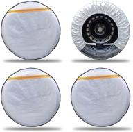 xicboom 4-piece wheel covers for rv trailer camper truck motorhome – waterproof aluminum film | sun, rain, frost, and snow protector logo