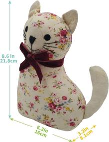 img 1 attached to 🐱 Gifts for Mom: Decorative Fabric Animal Door Stopper to Prevent Door from Hitting The Wall - Decorative Cat Design