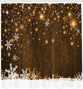 img 1 attached to 🎄 Ambesonne Christmas Shower Curtain with Snowflakes - Cloth Fabric Bathroom Decor Set, 70" Long + Hooks