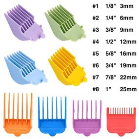 img 3 attached to 🔥 Cosyonall 8 Piece Set - 8 Color Guide Combs | Fits Clipper-Blade Width of 38.5mm/Length 45.5mm | 8 Cutting Lengths from 1/8” to 1” (3-25mm) | Ideal for Professional Hair Stylists and Barbers