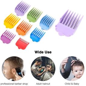 img 2 attached to 🔥 Cosyonall 8 Piece Set - 8 Color Guide Combs | Fits Clipper-Blade Width of 38.5mm/Length 45.5mm | 8 Cutting Lengths from 1/8” to 1” (3-25mm) | Ideal for Professional Hair Stylists and Barbers