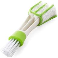 🧹 yueton double ended mini dust blind cleaner: efficient cleaning tool for house, car, office – window blind brush, car vent brush, hand held magic brush – white and green logo