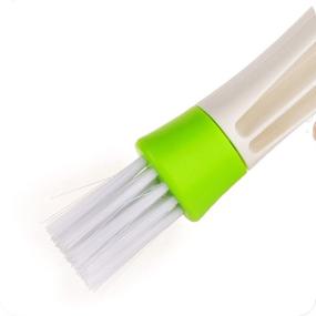 img 1 attached to 🧹 Yueton Double Ended Mini Dust Blind Cleaner: Efficient Cleaning Tool for House, Car, Office – Window Blind Brush, Car Vent Brush, Hand Held Magic Brush – White and Green