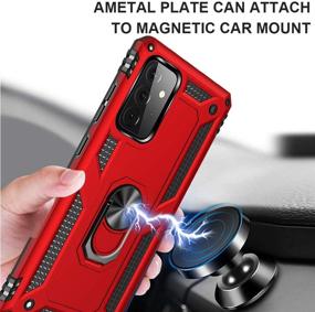 img 1 attached to 📱 Red Samsung Galaxy S20 FE 5G Case with Belt Clip, Military Grade Full-Body Drop Protection Cover[Belt Clip Holster & Magnetic Ring Holder] 360 Degree Rotating Kickstand Case for Galaxy S20 FE 5G