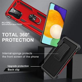 img 3 attached to 📱 Red Samsung Galaxy S20 FE 5G Case with Belt Clip, Military Grade Full-Body Drop Protection Cover[Belt Clip Holster & Magnetic Ring Holder] 360 Degree Rotating Kickstand Case for Galaxy S20 FE 5G