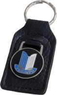 🔑 triumph shield leather and enamel key ring key fob - blue and white design logo