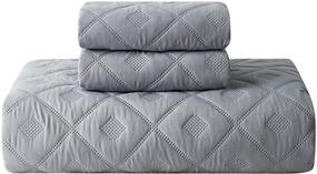 img 1 attached to EHEYCIGA Quilt Set: Grey King Size Bedspread Coverlet for a Lightweight and Reversible Summer Quilt Experience 🛏️ - Includes 3 Pieces and 2 Pillow Shams, Machine Washable Comforter Bedding Cover Sets - Measures 106x96 Inch