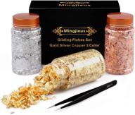 resin gilding flakes set - gold, silver, copper foil flakes for jewelry making, nails, art, crafts, and slime logo