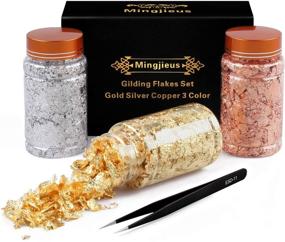 img 4 attached to Resin Gilding Flakes Set - Gold, Silver, Copper Foil Flakes for Jewelry Making, Nails, Art, Crafts, and Slime