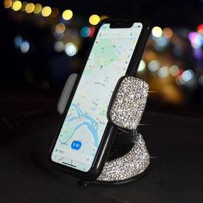 img 3 attached to 📱 360 Adjustable Universal Bling Car Phone Mount Stand Holder for Dashboard, Windshield, and Air Vent – Compatible with iPhone, Android, and Cell Phones (White)