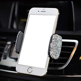 img 2 attached to 📱 360 Adjustable Universal Bling Car Phone Mount Stand Holder for Dashboard, Windshield, and Air Vent – Compatible with iPhone, Android, and Cell Phones (White)