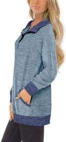 img 2 attached to Stylish Color Block Women's Sweatshirt: Quarter Zip Pullover with Pocket - Casual, Long Sleeve Tunic Tops by WEESO