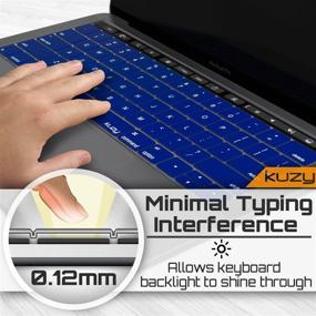 img 1 attached to 💻 Kuzy Silicone Keyboard Cover for 13 and 15 inch MacBook Pro with Touch Bar (2019/2018/2017/2016) - Compatible with Apple Model A2159, A1989, A1990, A1706, A1707 - Navy Blue