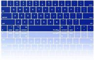 💻 kuzy silicone keyboard cover for 13 and 15 inch macbook pro with touch bar (2019/2018/2017/2016) - compatible with apple model a2159, a1989, a1990, a1706, a1707 - navy blue logo