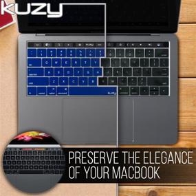 img 2 attached to 💻 Kuzy Silicone Keyboard Cover for 13 and 15 inch MacBook Pro with Touch Bar (2019/2018/2017/2016) - Compatible with Apple Model A2159, A1989, A1990, A1706, A1707 - Navy Blue