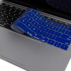 img 3 attached to 💻 Kuzy Silicone Keyboard Cover for 13 and 15 inch MacBook Pro with Touch Bar (2019/2018/2017/2016) - Compatible with Apple Model A2159, A1989, A1990, A1706, A1707 - Navy Blue