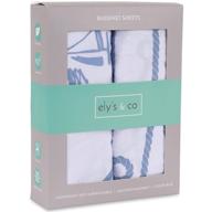 🛏️ ely's & co. bassinet sheet 100% jersey cotton 2 pack - blue nautical print: comfortable and stylish bedding for your baby logo