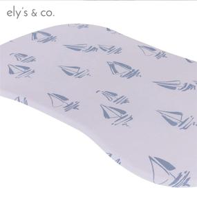 img 1 attached to 🛏️ Ely's & Co. Bassinet Sheet 100% Jersey Cotton 2 Pack - Blue Nautical Print: Comfortable and Stylish Bedding for Your Baby