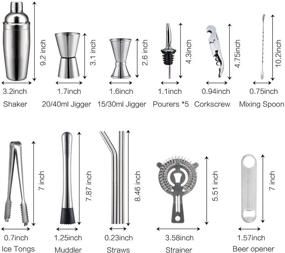 img 3 attached to 🍸 Premium 18-Piece Stainless Steel Bar Set – X-cosrack Cocktail Shaker Tools with Rotating Display Stand, Recipes Booklet, Ideal for Home, Bars, Travel, and Outdoor Parties