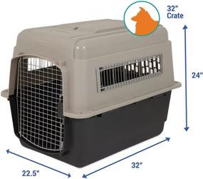 img 1 attached to 🐶 High-Quality Petmate Ultra Vari Kennel for Traveling Dogs, Easy Assembly, 32 inches Long, Ideal for 30-50 lb Breeds, Taupe/Black
